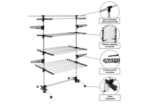 Séchoir Optima 4 niveaux - 40 m d'étendage