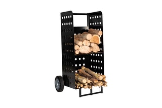 Porte-bûches à roulettes - Noir