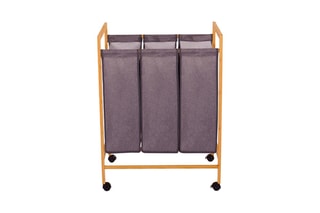 Panier à linge en bambou avec roulettes Maya