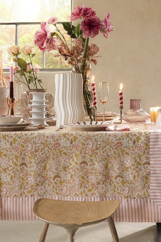 Nappe carrée en lin Boheme - Beige - 150 x 150 cm