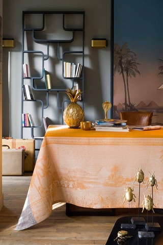 Nappe en lin Croisière sur le Nil - Orange et gris