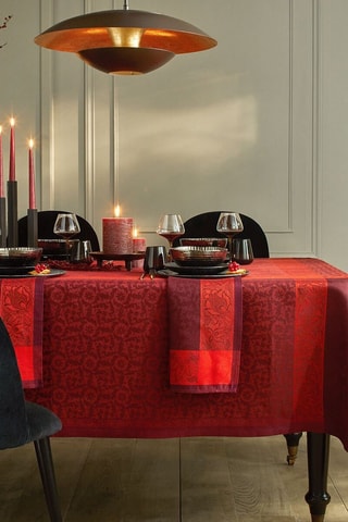 Nappe en lin Ottomane - Bordeaux