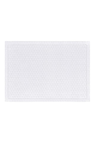 4 sets de table en lin Portofino Geo - Blanc - 50 x 36 cm