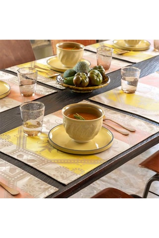 4 sets de table Hacienda  - Beige et rose - 50 x 36 cm