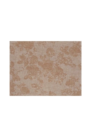 4 individuais de mesa em linho revestidos Casual Flower - Castanho -­ 45 x 35 cm