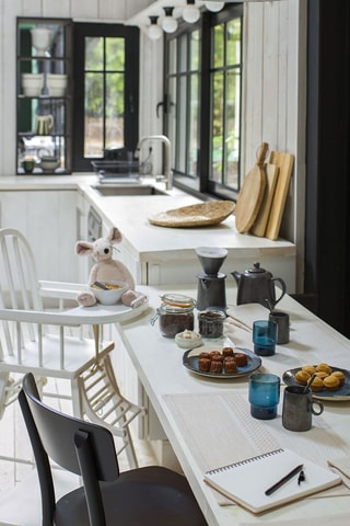 4 sets de table Slow Life - Beige et blanc - 50 x 30 cm