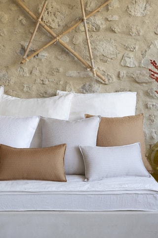 Housse de coussin en lin Portofino Geo - Beige - 50 x 30 cm