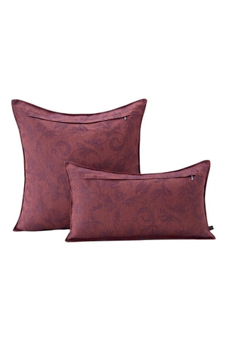 Housse de coussin en lin Symphonie Baroque - Rouge et violet - 48 x 27 cm