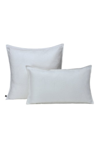 Capa de almofada em linho Portofino Fiori - Branco - 50 x 50 cm