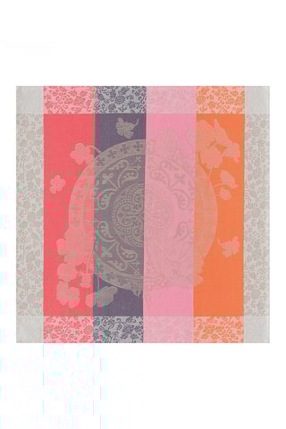 4 serviettes de table Fleurs Gourmandes - Beige et orange