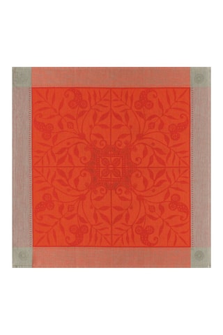 4 serviettes de table en lin Venezia - Orange et gris