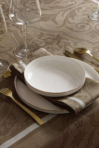 4 serviettes de table en lin Armoiries - Marron - 58 x 58 cm