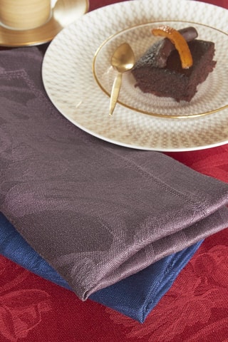 Serviette de table en lin Tivoli - Rouge - 50 x 50 cm