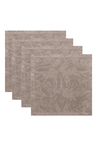 4 serviettes de table en lin Tivoli - Beige - 55 x 55 cm