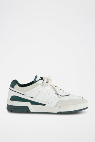 Leren Sneakers Wit en Groen
