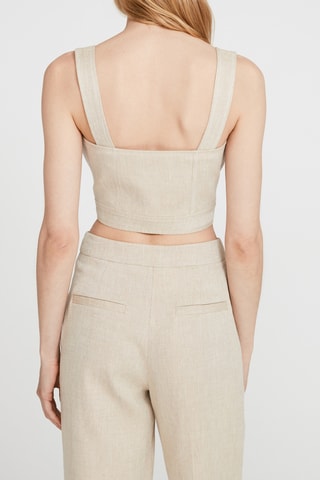 Linnen Crop Top Beige