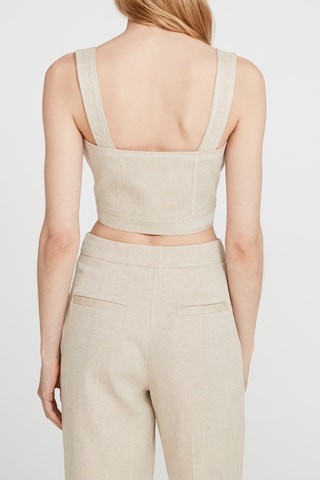 Linnen Crop Top Beige