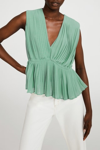 Plissétop Lichtgroen