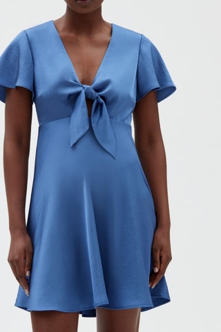 Gestrikte jurk - Blauw