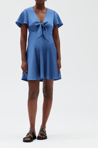 Gestrikte jurk - Blauw