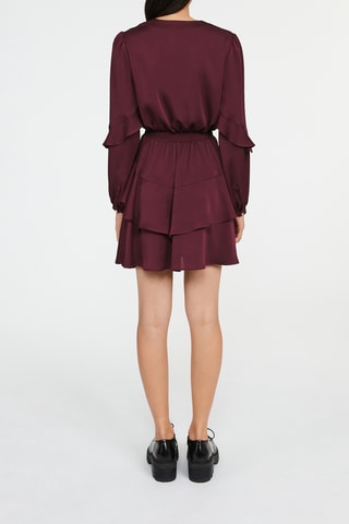 Jurk met Ruches Bordeauxrood