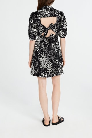 Linnen Blouse-jurk Zwart