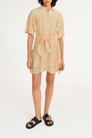 Blouse-jurk Zalmroze en Lichtgroen