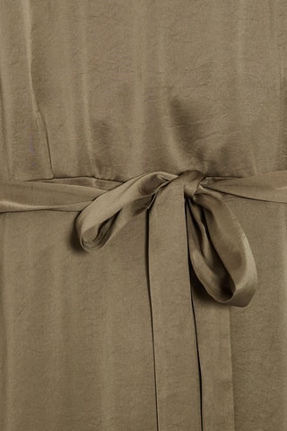 Halflange Satijnen Jurk Kaki