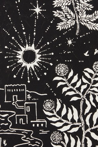 Vestido trapézio Preto e cru