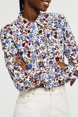 Velours Blouse Wit en Steenrood