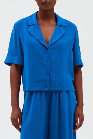Zijden Blouse Blauw