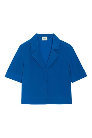 Zijden Blouse Blauw