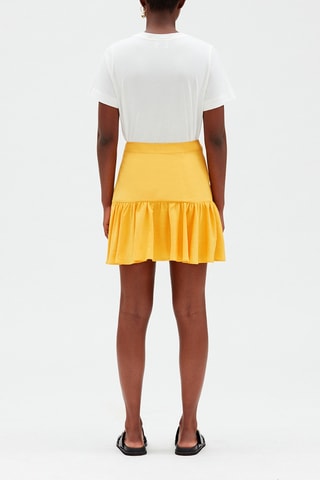 Korte Rok met Ruches Geel