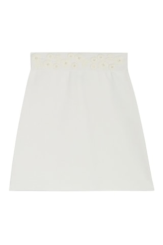 Recht Rok Hoge Taille Ecru