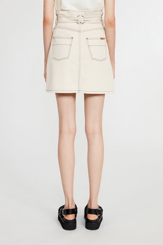 Recht Rok Hoge Taille Ivoorkleurig