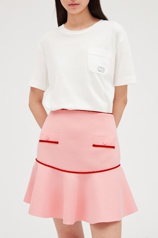 Jupe courte en maille - Rose