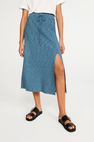 Midirok Hoge Taille Gemêleerd Hemelsblauw