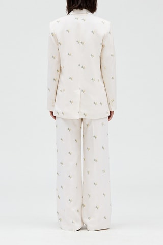 Blazer van Linnenmix Ecru