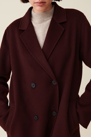 Wollen Jas - Bordeauxrood