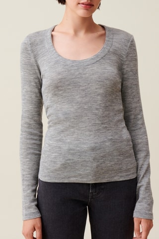 Wollen T-shirt - Lichtgrijs