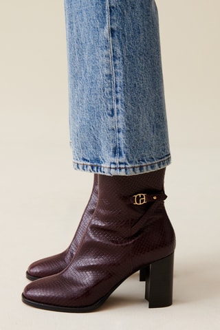 Botins em couro - Bordô