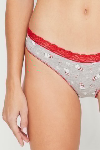 Culotte - Gris et rouge