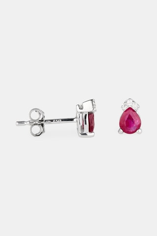 Puces - Or blanc 18 carats, rubis et diamants
