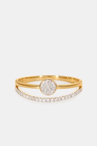 Bague - Or jaune 18 carats et diamants