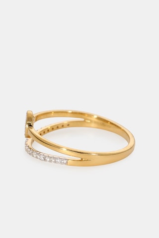Bague - Or jaune 18 carats et diamants