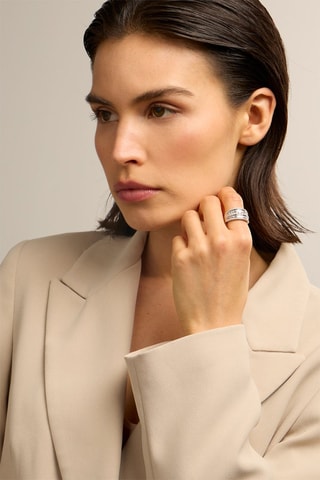 Bague - Or blanc 18 carats et diamants