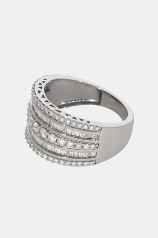 Bague - Or blanc 18 carats et diamants