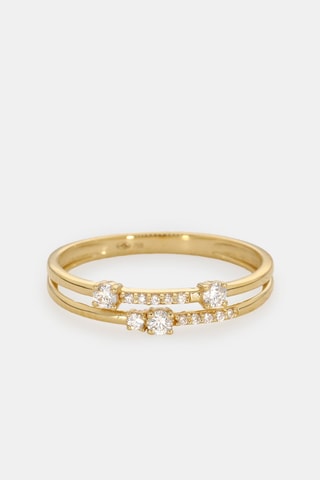 Bague - Or jaune 18 carats et diamants