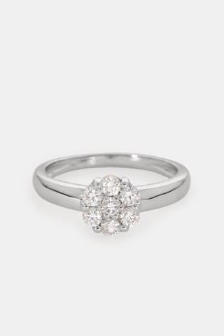Bague - Or blanc 18 carats et diamants