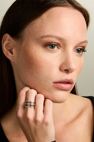 Bague - Or jaune, blanc et diamants